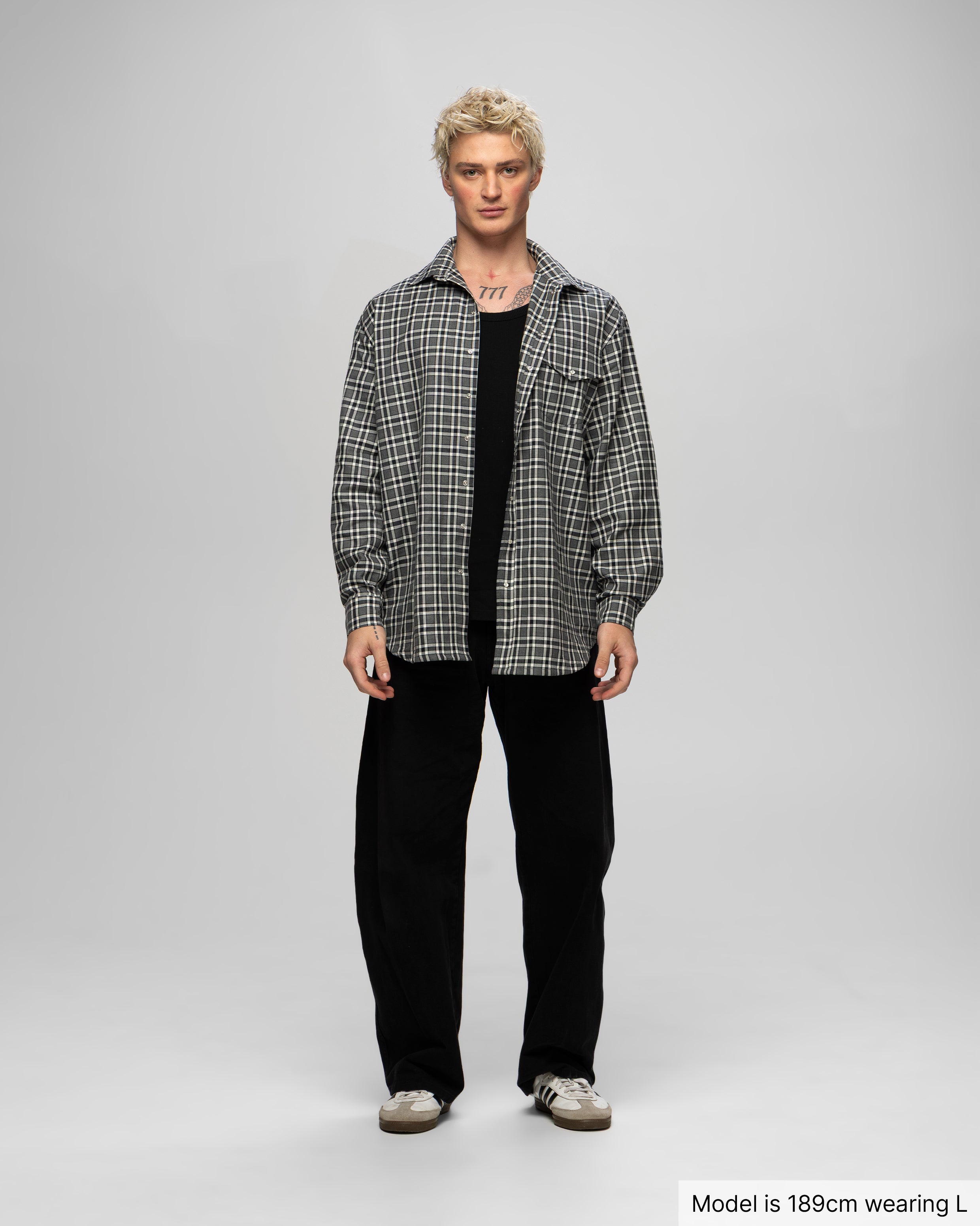 Plaid Shirt, Dark Grey