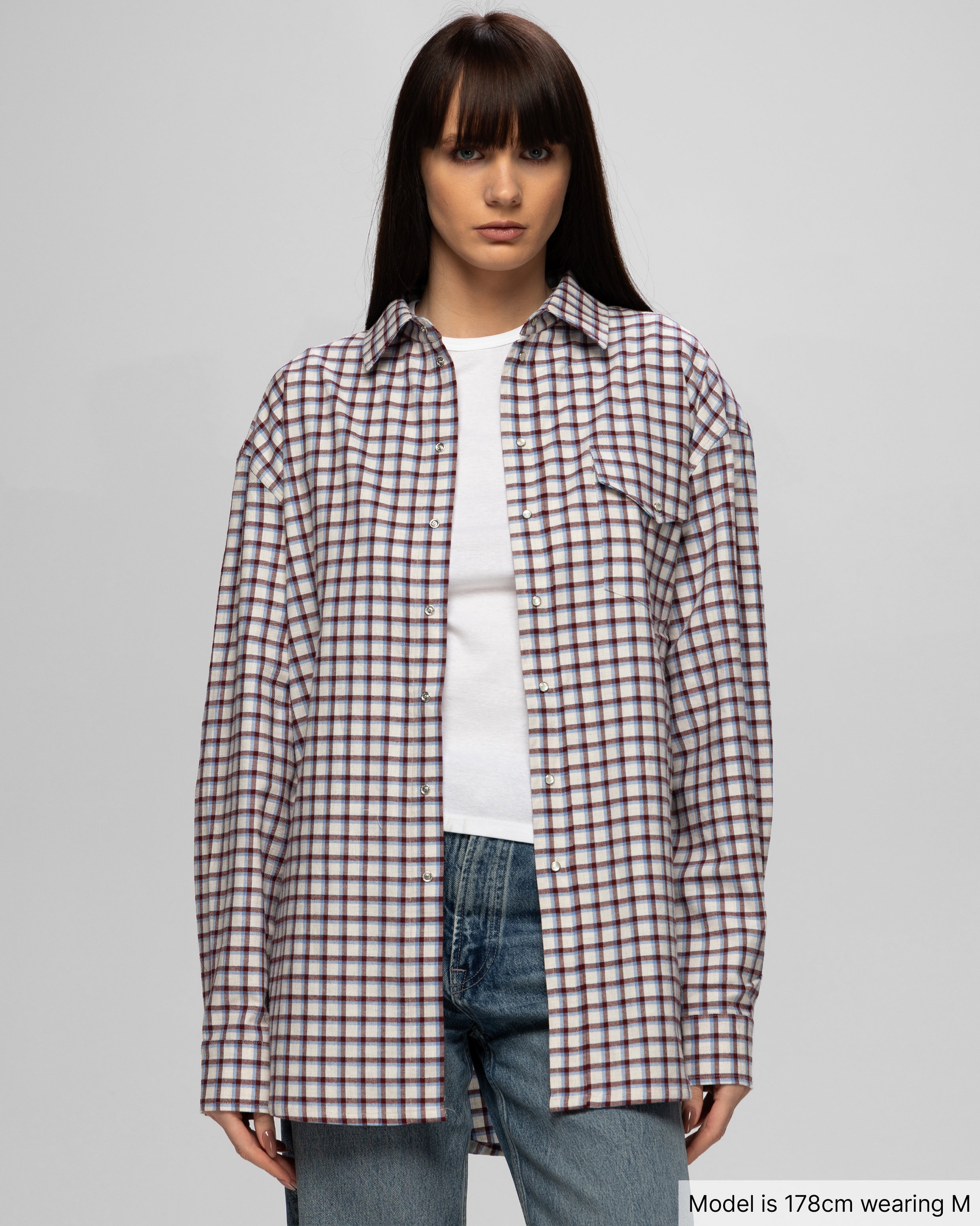 Plaid Shirt, Grey Red